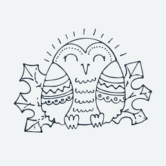 Cute little bird, cartoon hand drawn vector illustration. Cute for baby coloring pages, t-shirt print, fashion prints and other