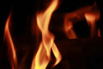 fire in the fireplace