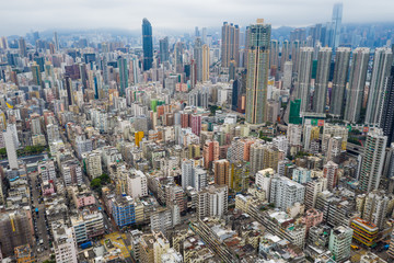 Aerial view of Hong Kong city