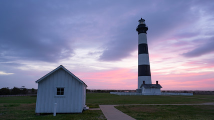 Sunrise Over The Ocean Behind the Bodie Island Lighhouse OBX