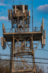 Fototapeta na wymiar Cornwall, Connecticut, USA Radio and telecom masts on top of Mohawk Mountain.