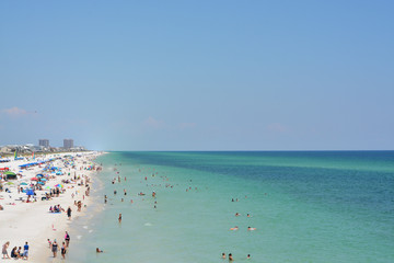 Pensacola Beach in Escambia County Florida, on the Gulf of Mexico, USA