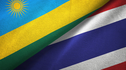 Rwanda and Thailand two flags textile cloth, fabric texture