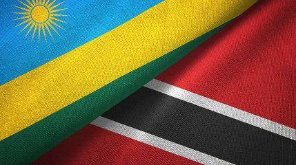 Rwanda and Trinidad and Tobago two flags textile cloth, fabric texture