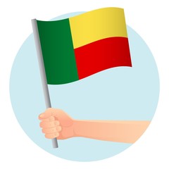 Benin flag in hand