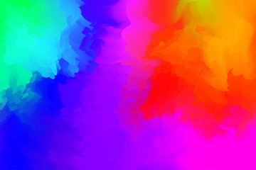 abstract colorful mixed for background, rainbow watercolor stains paint for card banner advertising, art painting blue colors with watercolor brush style full frame, acrylic watercolor colorful paint