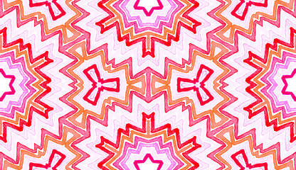 Pink red Geometric Watercolor. Delightful Seamless