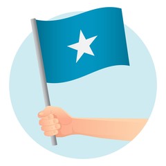 Somalia flag in hand