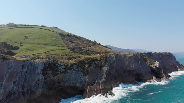 Zumaia cliff side beach aerial views