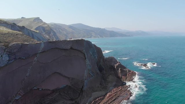 Zumaia cliff side beach aerial views