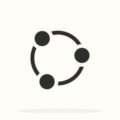 Collaboration vector icon. Style is flat rounded symbol, black color, rounded angles, white background.