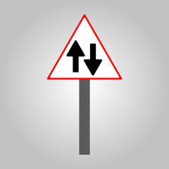 Traffic sign - sign straight and road simulate eps 10