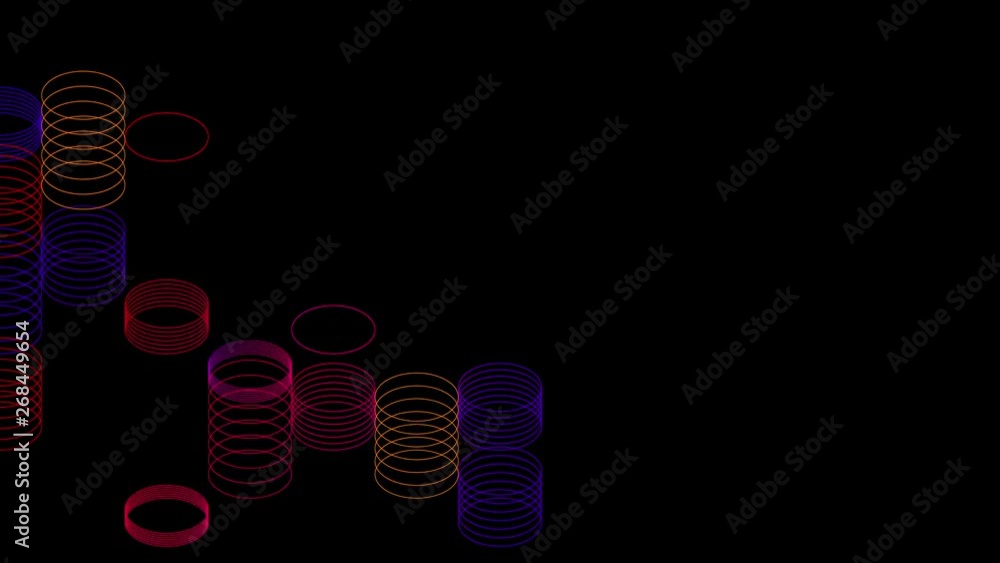Aufkleber abstract line 3d virtual isometric circle lighting moving, technology network digital data transfer 