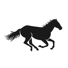 Fototapeta na wymiar Abstract vector illustration of running horses silhouette