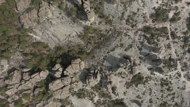 Aerial Drone view of Valle de los Monjes, Creel, Chihuahua, Mexico