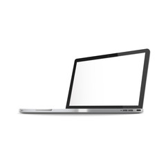 Computer notebook or laptop blank monitor 3d realistic vector mockup isolated.
