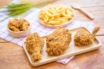 crispy fried chicken and french fries