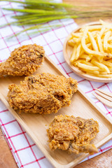 crispy fried chicken and french fries