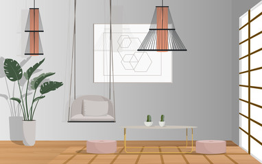 Interior decoration of living room in the house