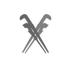 Brand logo for repair companies. Crossed wrenches. Repair and maintenance of gas equipment