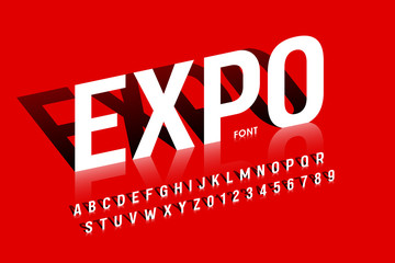 Modern exhibition style font desugn, alphabet letters