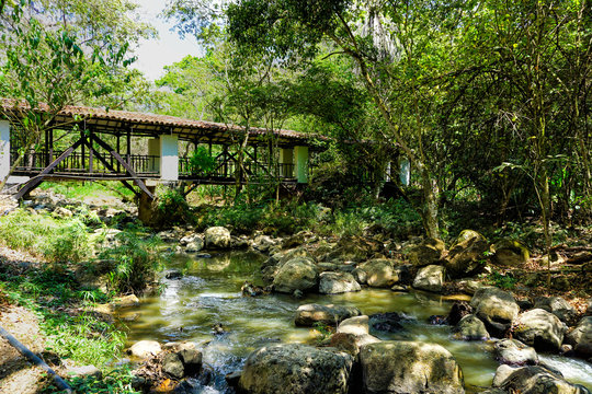 Old Bridge in the Gallineral Park in San Gil, Colombia.