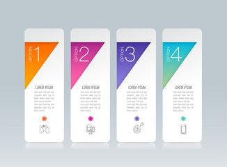 Infographics design vector and business icons with 4 options.