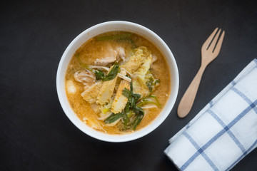Suki in broth with pork and fresh mixed vegetables