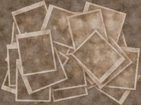 vintage background with frames. Bright ornate stained pattern of retro background. Decorative colorful design in brown and beige pastel colors great for backdrop. Simple shape of photo frame layout.