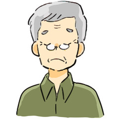 Obraz premium 表情 おじいさん 困る