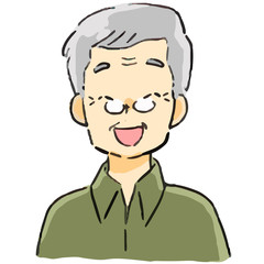 表情　おじいさん　笑顔