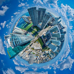 Miami Brickell Key Aerial Litle Planet