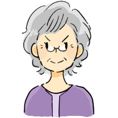 表情　おばあさん　笑顔