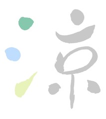 涼　カラフル　筆文字　習字　漢字　日本語