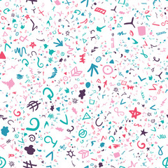 Color signs hand drawn set