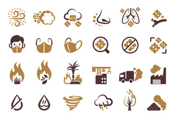 air pollution from Dry weather, and dusty industry.