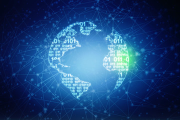 2d illustration world map abstract background