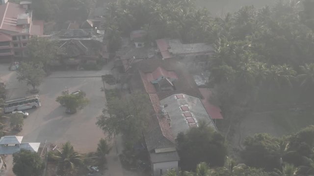 Pajaka kshetra pilgrimage place near Udupi, India, 4k aerial ungraded/flat