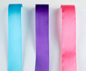 Set of shiny colored ribbons