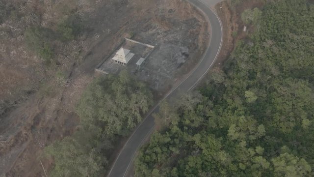 Pajaka kshetra pilgrimage place near Udupi, India, 4k aerial ungraded/flat