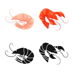 Vector illustration of appetizer and ocean icon. Collection of appetizer and delicacy stock vector illustration.