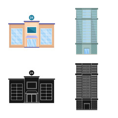 Vector design of municipal and center symbol. Set of municipal and estate   vector icon for stock.