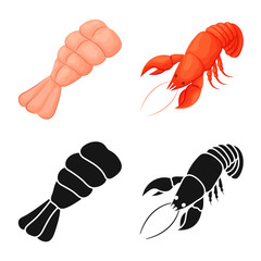 Obraz premium Vector design of appetizer and ocean symbol. Collection of appetizer and delicacy vector icon for stock.