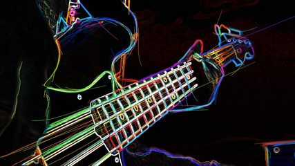 electric guitar . abstract neon painting 