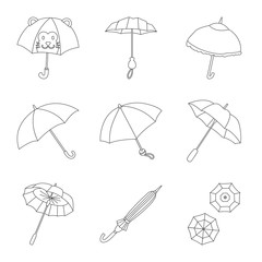 Isolated object of season and open logo. Collection of season and safety vector icon for stock.