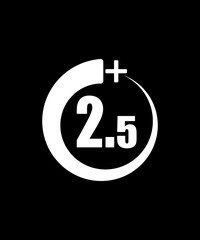 2.5+ icon, sign.Information icon for age limit - vector illustration. Black background