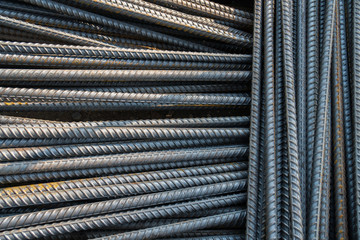 Reinforcing Steel Bar at construction site