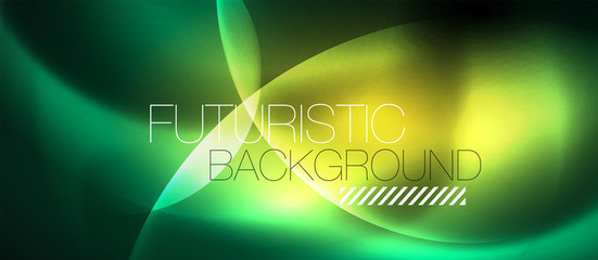 Neon glowing circles vector abstract background