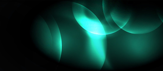 Shiny neon circles abstract background
