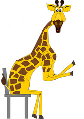 Giraffe auf Stuhl